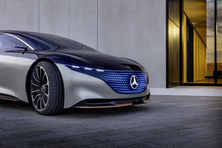 Детали экстерьера Mercedes-Benz Vision EQS 2019 года  (фото 6 из 54)